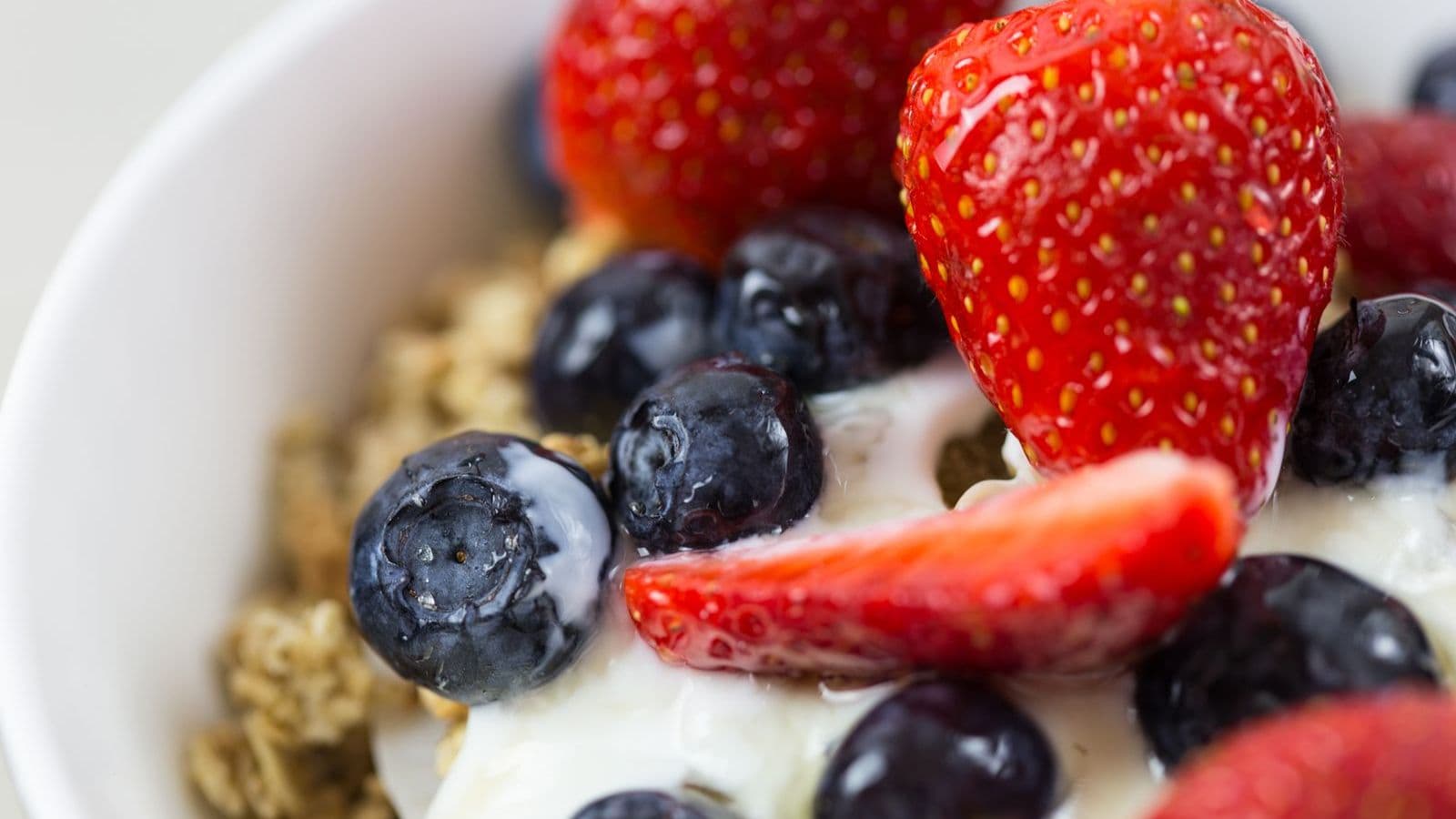A bowl of yogurt with berries - Can Dogs Eat Yogurt? Plain and Sugar-Free of Xylitol